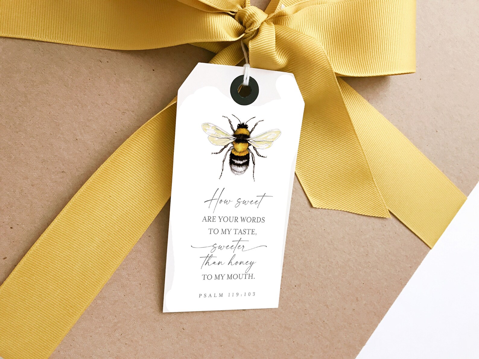 Printable GIFT TAGS ~ Honey Bee ~ Bible Verse ~ Watercolor Art ~ Any ...