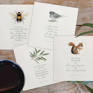 LOUANGES & REMERCIEMENTS - Cartes bibliques imprimables - Téléchargement immédiat - 12 cartes versets bibliques - Ecritures bibliques - inspirant - encourageant - aquarelle