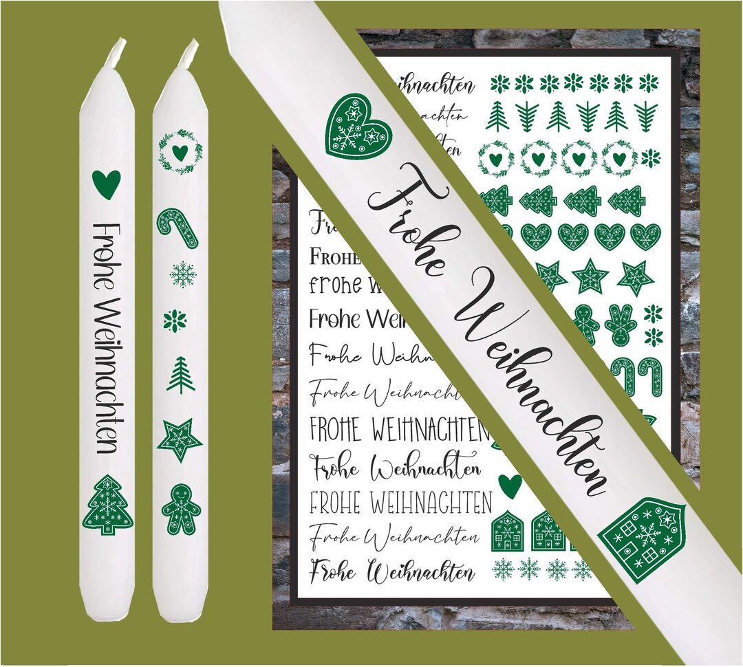 A4 Skandinavische Weihnachten Tattoofolie für Kerzen u. Etsy.de