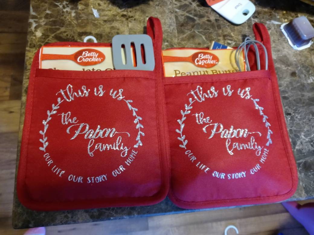 Personalized Pot Holder Family Name Potholder Custom order Etsy