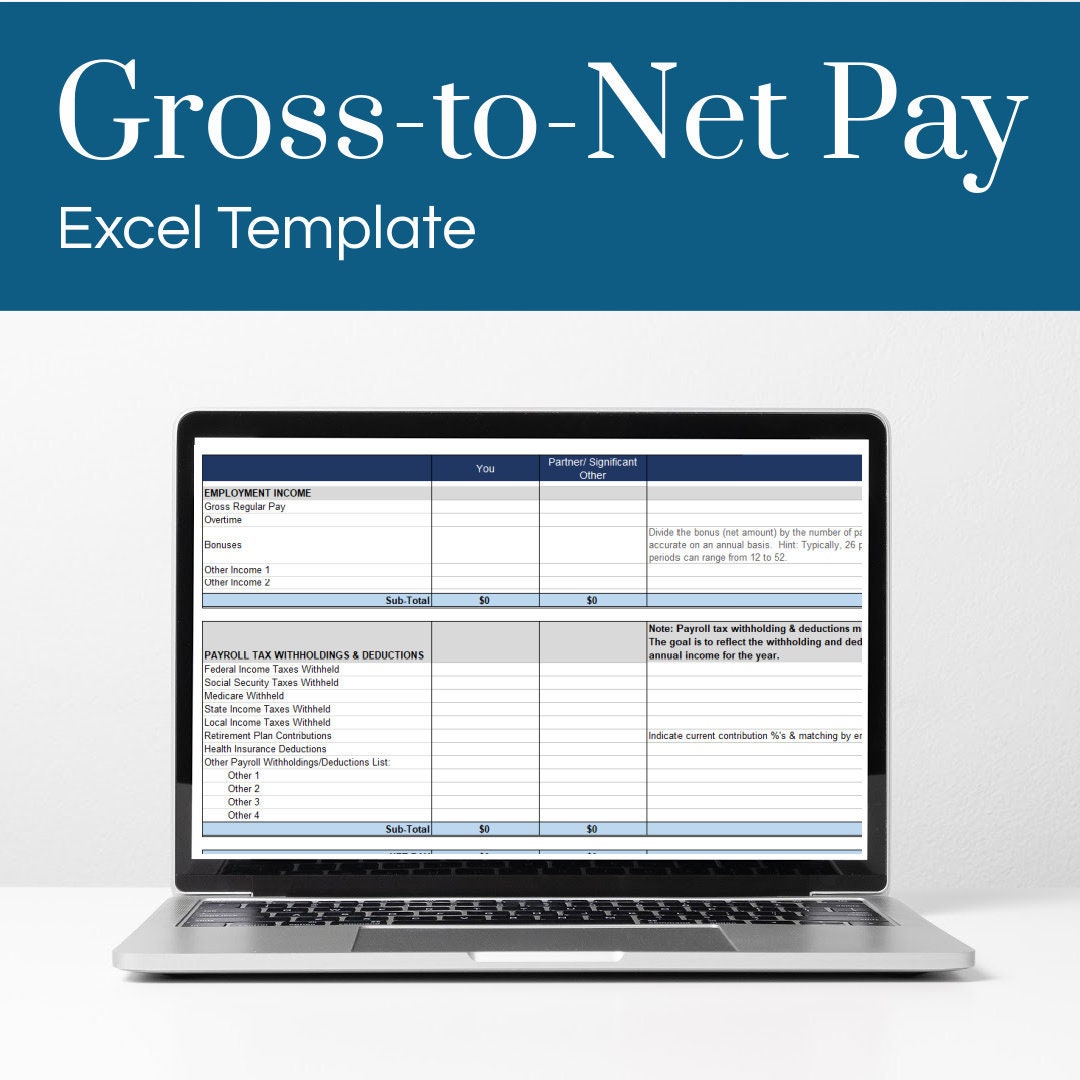 Pay / Takehome Pay Template INSTANT DOWNLOAD Etsy