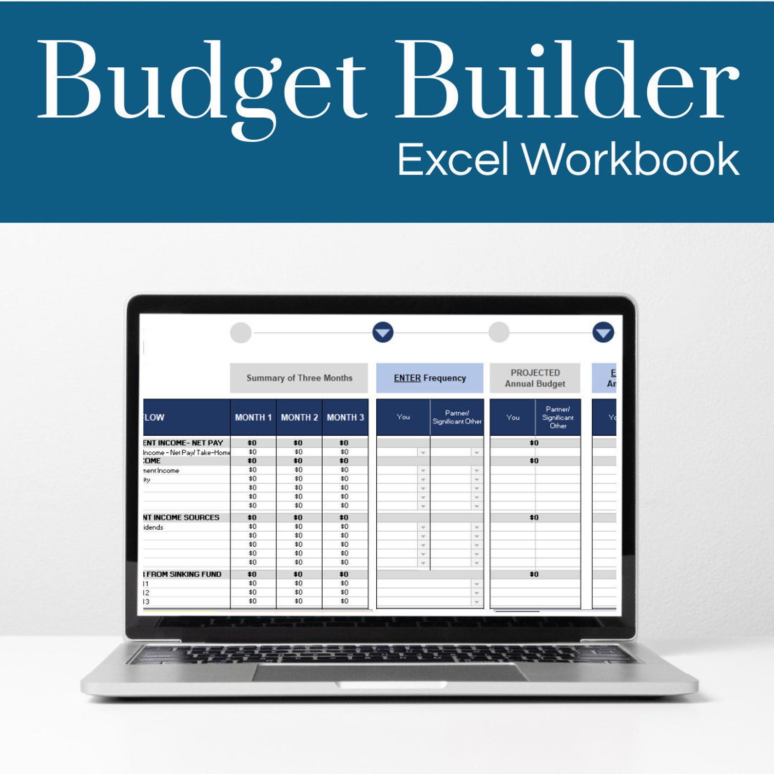 Excel Budget Builder Personal Family Template Digital File 3 | Etsy
