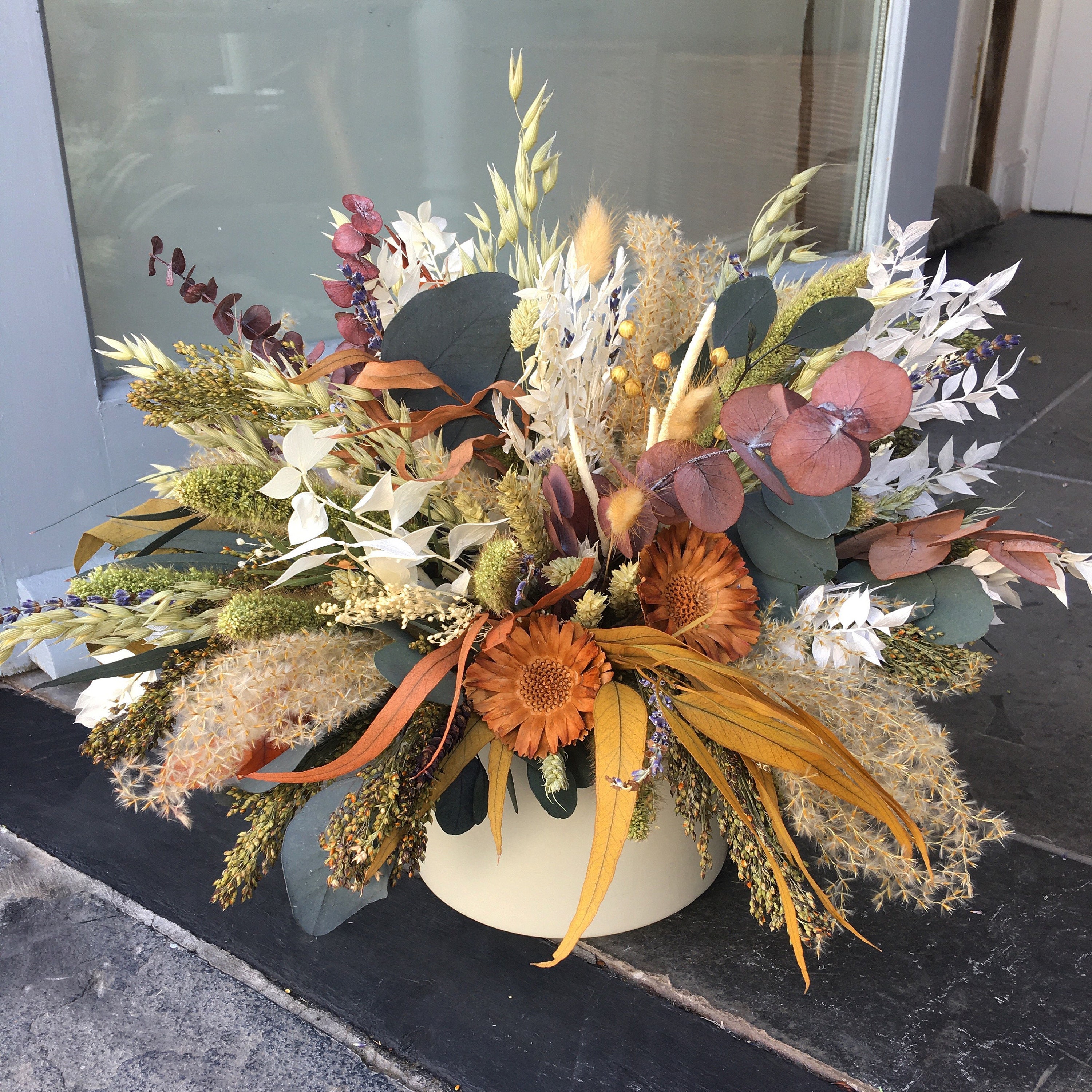 Dried flower arrangement in plant pot. Perfect as a Etsy