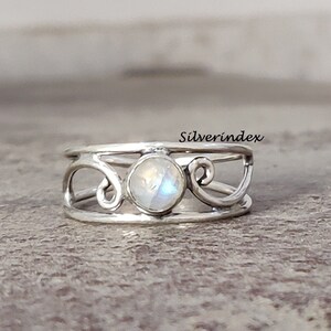Moonstone Ring, 925 Silver Ring, Rainbow Ring, Band Ring, Handmade Ring, Thumb Band, Women Ring, Vintage Ring, Beautiful Ring, Wedding Gift,