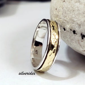 Spinner Ring, Minimalist Spinner Ring, Brass Band Meditation Ring, Worry Ring, Fidget Ring, Silver Spinner Ring, Spinner Ring For woman