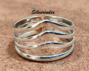 Sterling Silver Multi Layer Infinity Ring, Adjustable Boho Thumb Ring