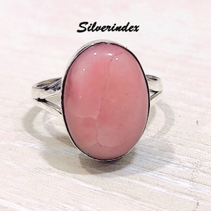 Pink Opal Split Band Ring, 925 Silver Sterling Ring, Beautiful Oval Shape Ring, Gift Ring, Pink Stone Ring, Pink Opal Gift Ring For Women