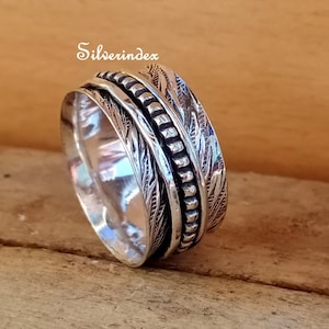 Spinner Ring, 925  Silver Ring, Meditation Ring, Band Ring, Anxiety Ring, Handmade Ring , Fidget Ring, New Year gift , Anniversary Ring