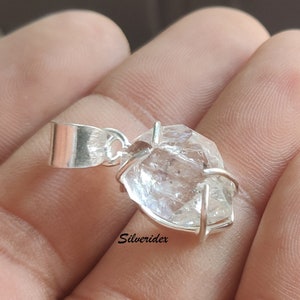 Raw Harkimar Diamond 925 Silver  Pendant, Handmade Pendant, Gem Necklace, stylish Jewelry, Woman & Girls Necklace , Anniversary Gift.