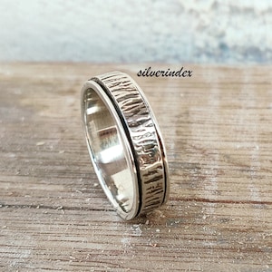Textur Spinner Ring, 925 Spinner Ring, Handgemachter Ring, Meditation Ring, Sorgen Ring, Fidget Ring, Silber Spinner Ring, Spinner Ring Für frau