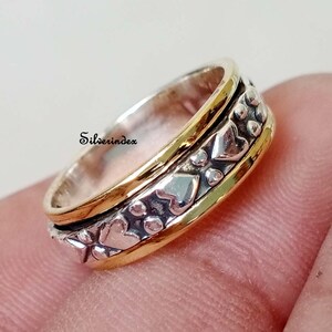 Spinner Ring, 925 Silver Ring, Thumb Ring, Spinner Band, Fidget Ring, Meditation Ring, Handmade Ring, Statement Ring, Valentine  Ring