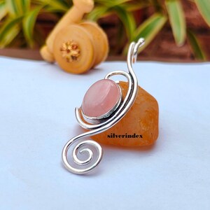 Rose Quartz Pendant, 925 Silver Necklace, Handmade Jewelry, Pendant For women, Statement Pendant, Gemstone Pendant, Valentine'd Day Gifts