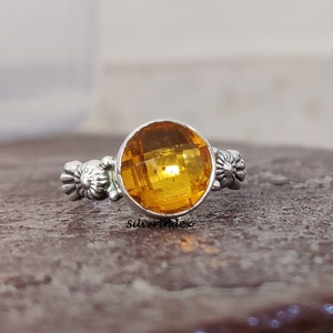 Beautiful Citrine  Ring, 925 Silver Ring, Gemstone Ring,Love & friendship Ring, Women Ring,Natural ,Dainty Ring, Handmade Ring, Gift Item.