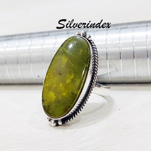 Green Opal  925 Silver Band Ring, 925 Sterling Silver, Oval Gemstone Ring, Wedding Ring, Handmade Ring, Women Gift Ring, Designer Ring