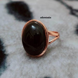 Copper Black onyx Ring, Beautiful Handmade Ring, Oval Gemstone Ring, Copper Jewelry, Designer Boho Ring, Women Jewelry, Wedding Gift For Her