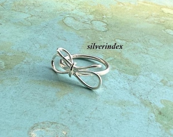 Infinity Design Ring, 925 Sterling Silver, Bow Design, Gift For Her, Handcrafted Women Jewelry