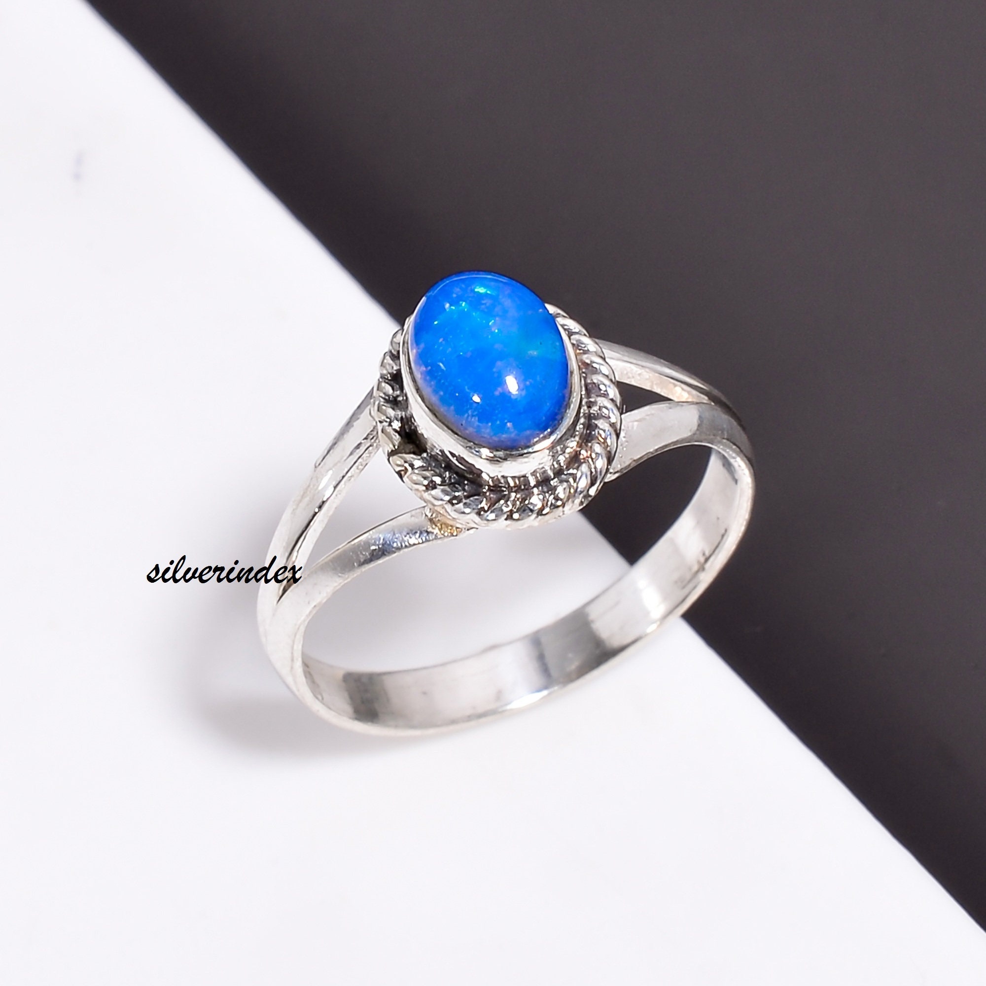 Australian Opal Ring, 925 Silver Sterling Ring, Promise Ring, Boho
