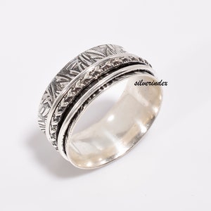Spinner Ring, 925 Silver Spinner Ring, Handmade Ring, Meditation Ring, Worry Ring, Fidget Ring, Silver Spinner Ring, Spinner Ring For woman