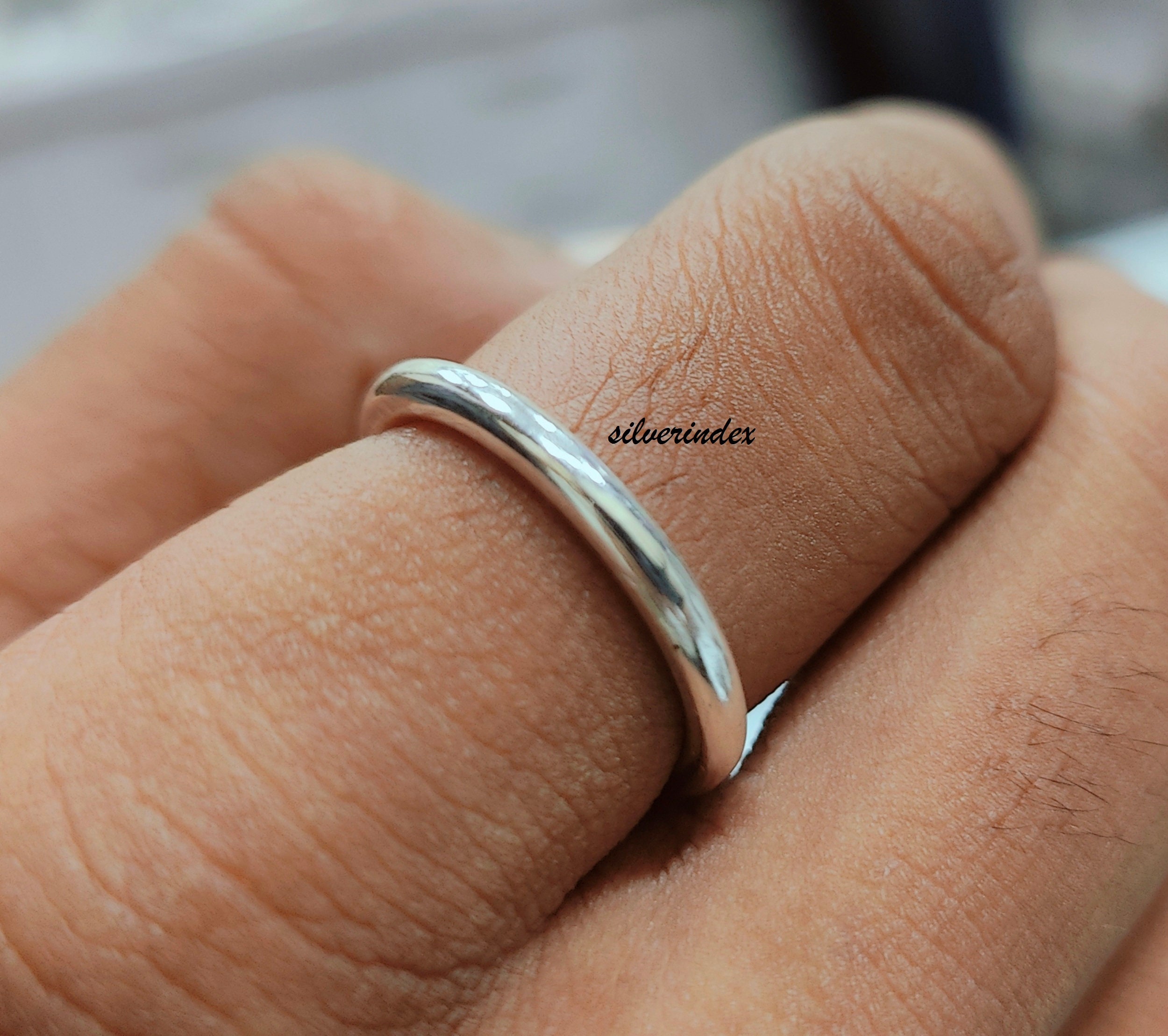 Anello Eternità Argento 925 Con Zirconi – FASCIA Sottile 2mm, Regalo Gioiello - Foto 5