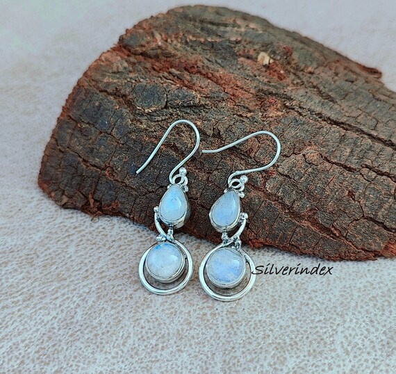 Orecchini A Forma Di Ape In Argento 925 Con Pietra Di Luna – Pendenti, Ipoallergenici, Regalo Con Scatola