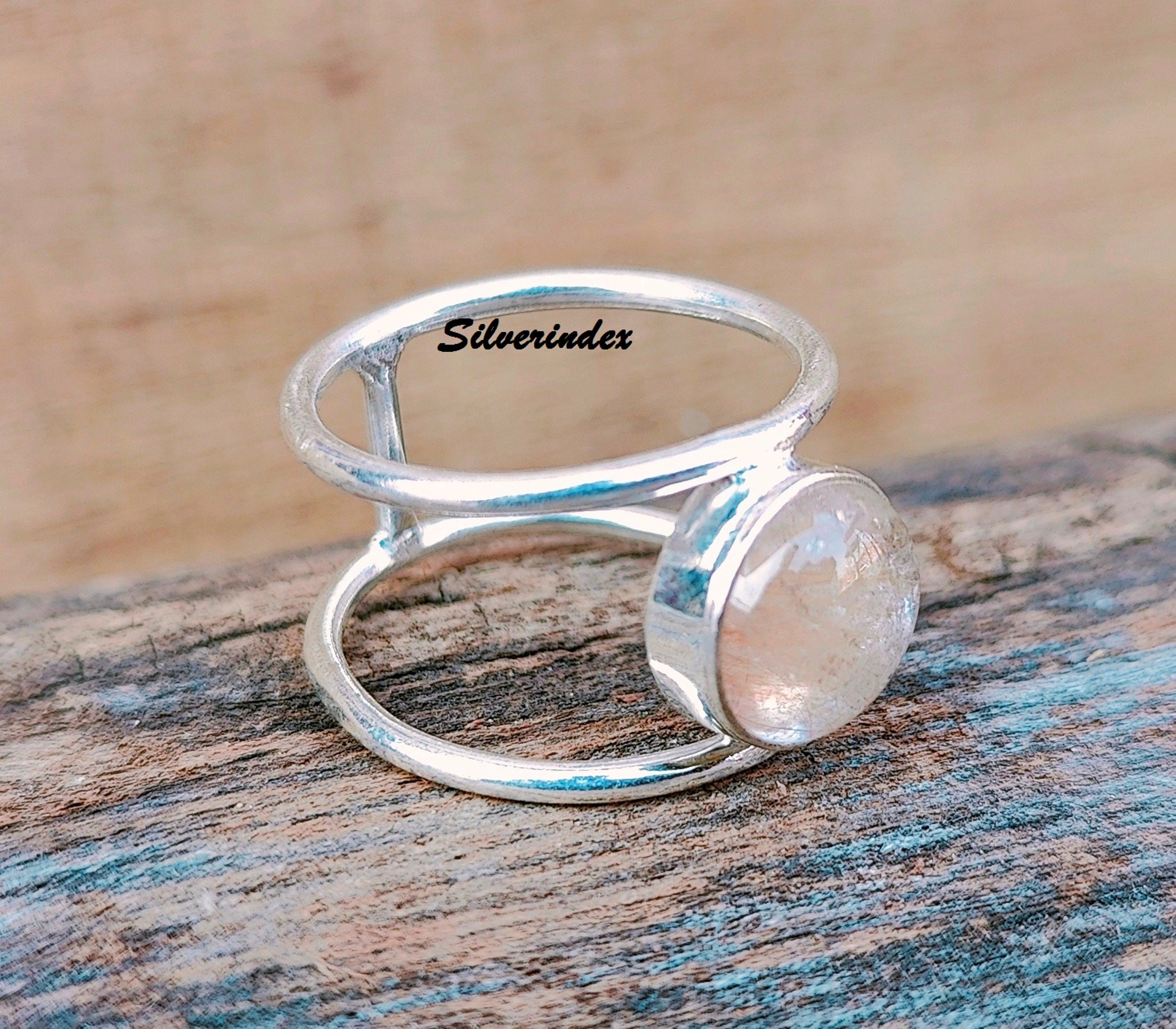 Anello In Argento Sterling 925 Con Zaffiro Rotondo Gemma 2.5mm