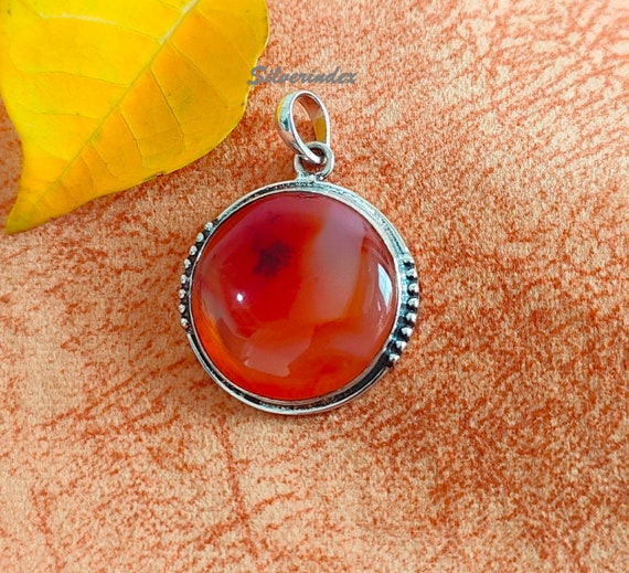 URONE Collana Ciliegia In Argento Sterling 925 – Ciondolo Corniola A Forma Di Ciliegia – Gioiello Donna Romantico, Senza Pietre Preziose