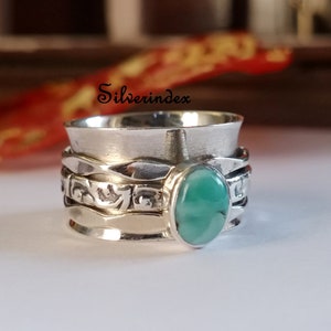Larimar Ring, Gemstone Ring, Handmade Ring, Statement Ring, Spinner Ring, Fidget Ring, Worry Ring, Thumb Ring, Women Ring, Gift For Her