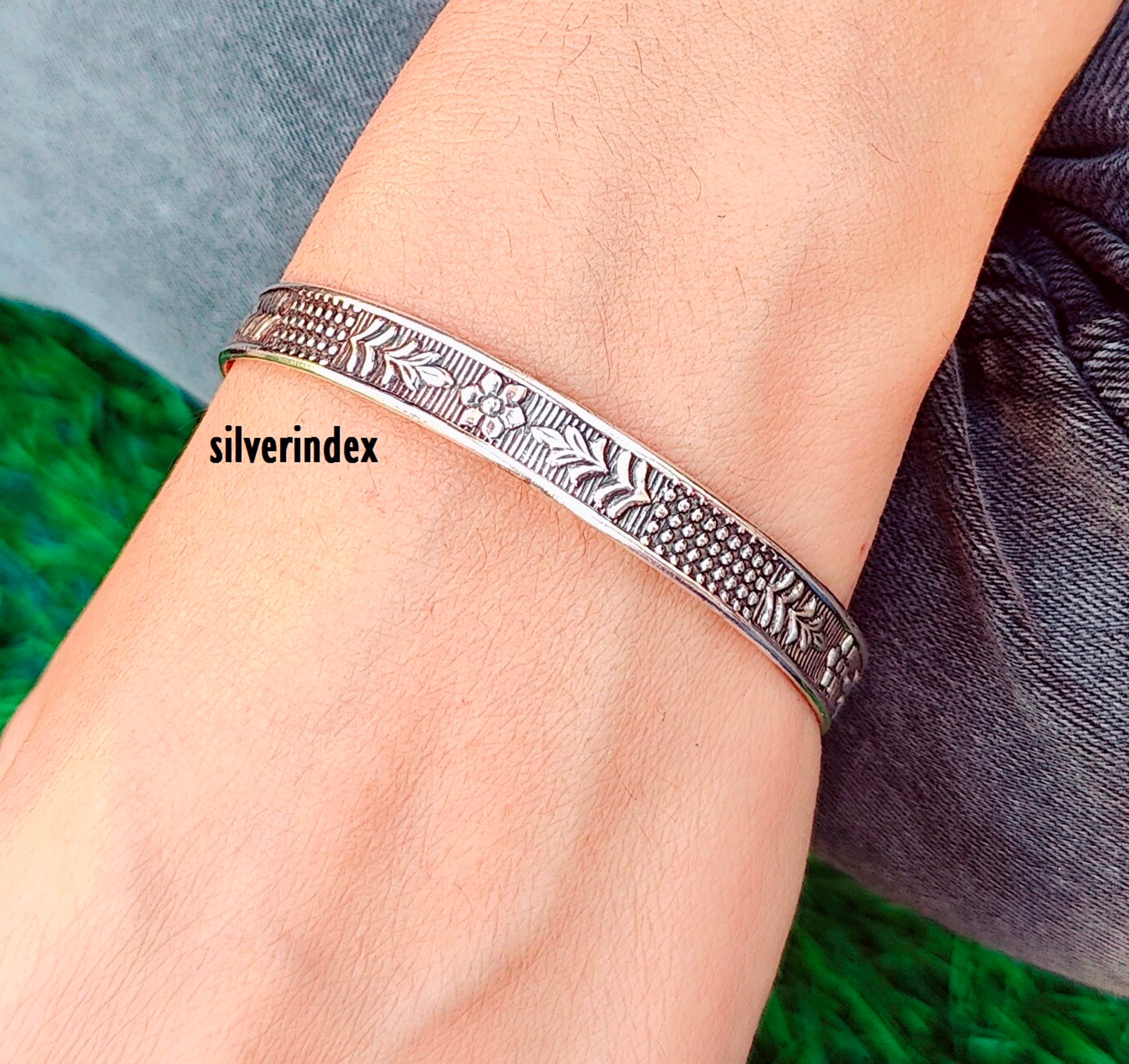 Arrow Design Sterling Silver Oxidize Handmade Bangle/ - Etsy Denmark