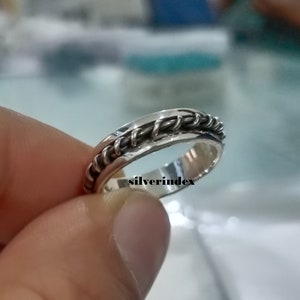 Handmade 925 Silver Spinner Ring: Meditation Anxiety Ring