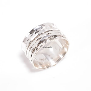 Sterling Silver Spinner Ring: Women's Fidget Anxiety Ring