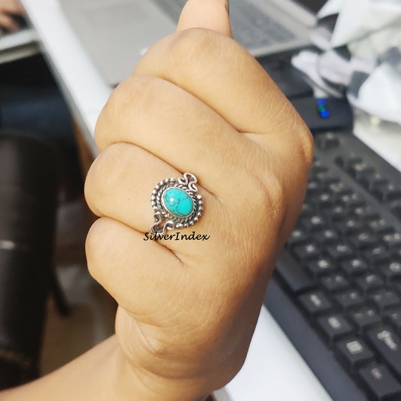 Turquoise Ring, 925 Sterling Silver Ring, Dainty Ring, Handmade