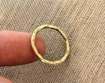 Hammered Solid Brass Band Ring, Handmade Meditation Thumb Ring