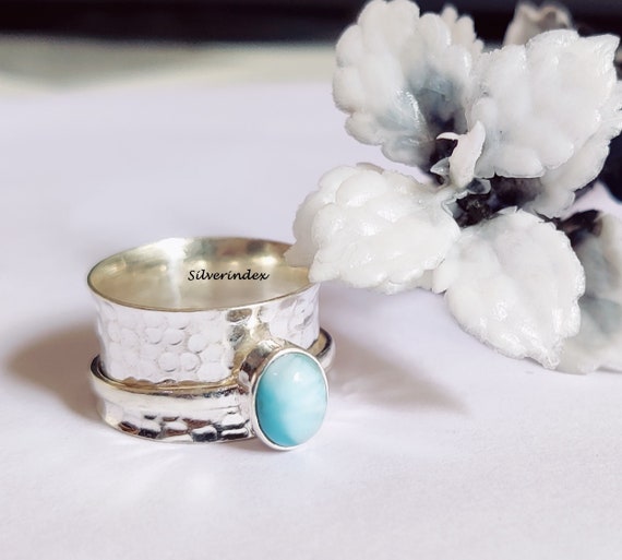 argent 925 bague spinner femme