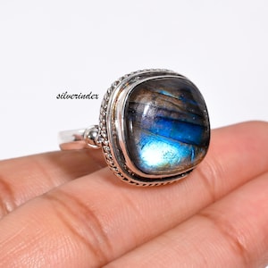 Labradorite Ring, Handmade Band Ring, 925 Silver Ring, Beautiful Ring For Women, Rings For Christmas Gift For Her, Labradorite Jewelry