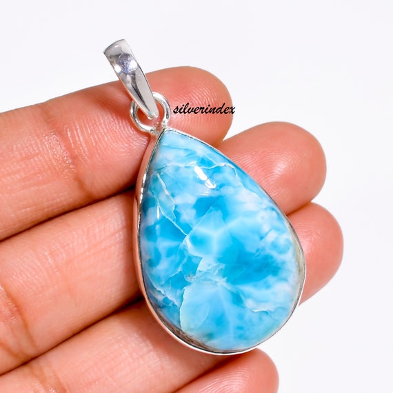 Larimar Pendant, Handmade 925 Silver Pendant, Larimar Jewelry