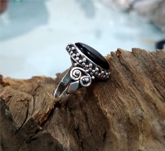 Black Onyx Ring, 925 Silver Ring, Onyx Ring, Gemstone Ring