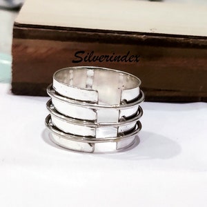 Solid Silver Band Ring for Women, Cigar Band Ring, Simple Ring, Wide Band Ring for Her, Thick Silver Ring, Thumb Ring