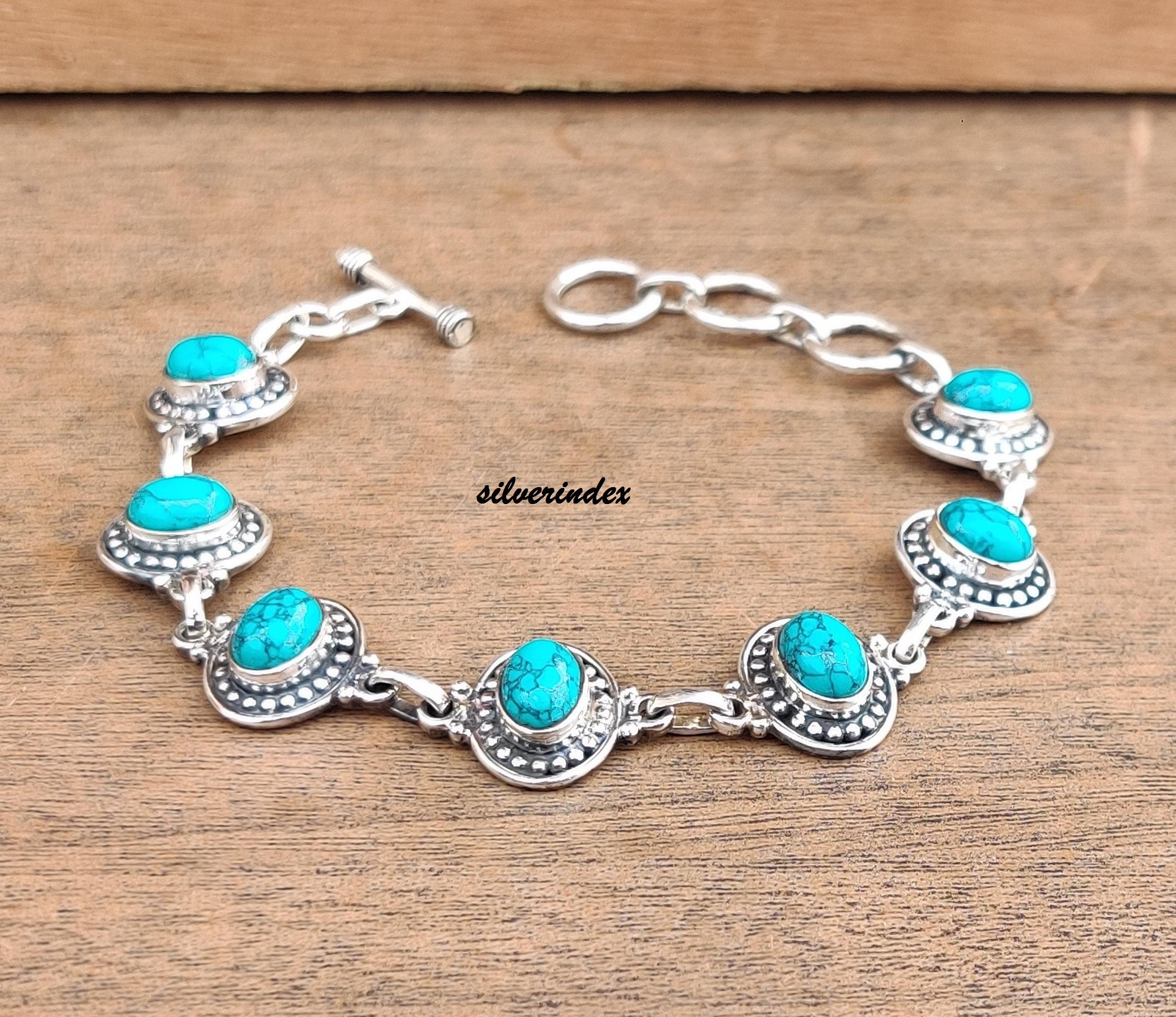 Bracciale Con Turchese In Argento - Dimora Degli Angeli Gioielli - Foto 6