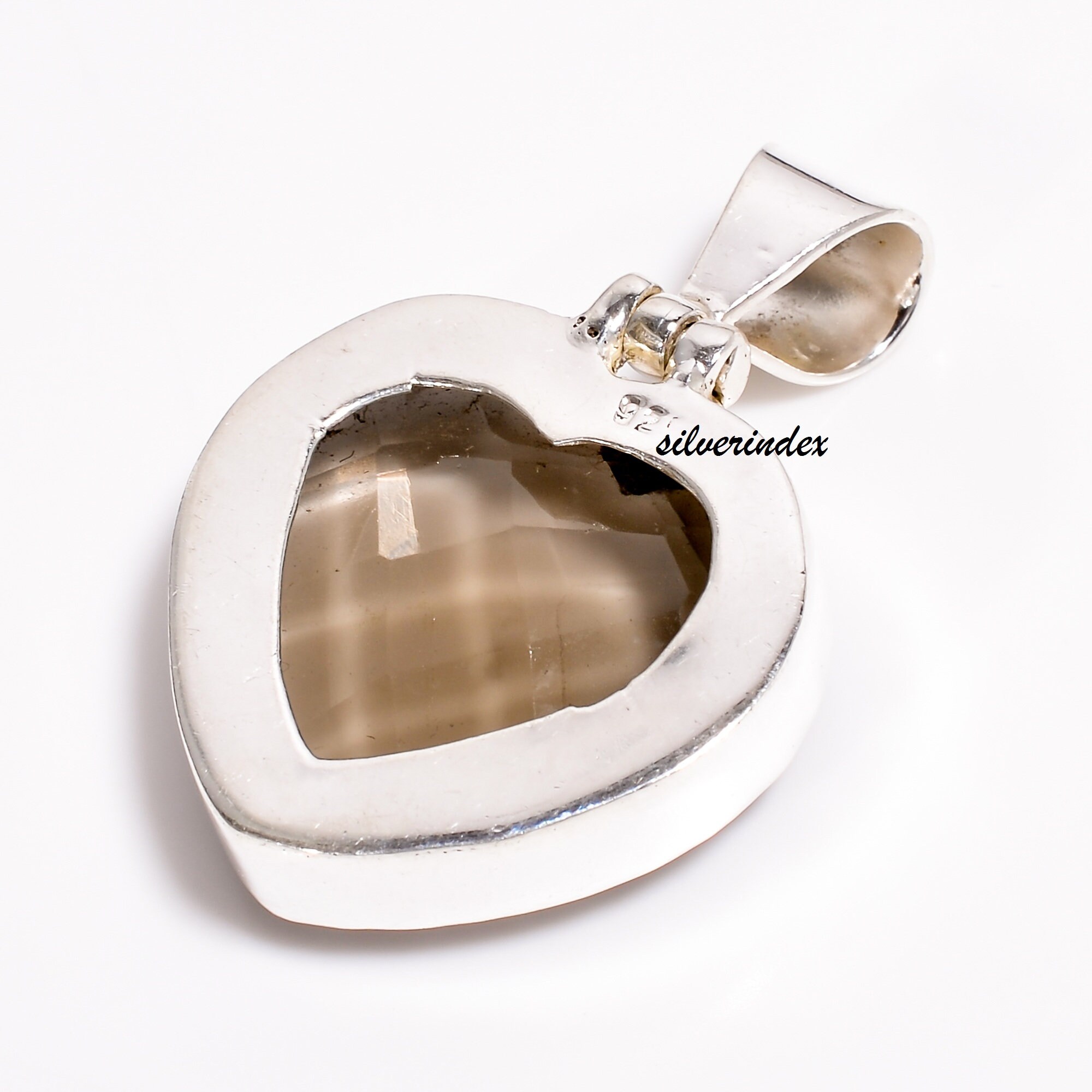 アクセサリー MHT smoky quartz Heart pendant top Heart Shape Smoky Quartz Pendant,925 Silver Handmade Pendant