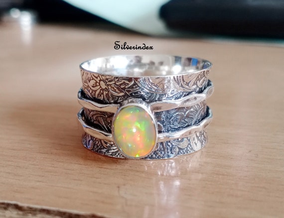 Anello a fascia larga in argento sterling con cinque anelli, misura 8,5 US - Italia