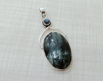Seraphinite Pendant, Sterling Silver, Handmade Spiritual Necklace * Gift For New Year * Birthday Gift