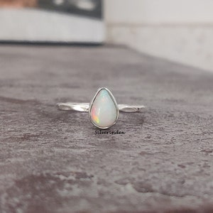 Opal Ring, 925 Silver Ring, Beautiful Ring, Pear Shape Opal Ring, Gift Ring, Handmade Ring, Women Ring, Ethiopian Opal Ring, Promise Ring