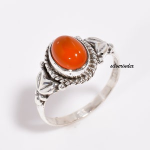 Carnelian Ring, 925 Silver Sterling Ring, Beautiful Ring, Oval Stone Shape Ring, Christmas Gift For Women, Handmade Ring, Carnelian Jewelry