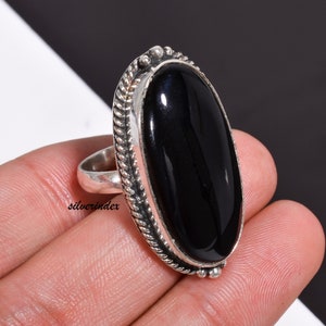 Black Onyx Ring, 925 Silver Ring, Onyx Ring, Thumb Ring, Handmade Ring, Women Ring, Boho Ring, Designer Ring, Gift Jewelry