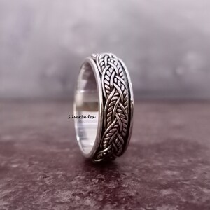 Texture Spinner Ring, 925  Silver Ring, Meditation Ring, Ring For Women,  Anxiety Ring, Spinner Ring, Silver Spinner Ring, Handmade Ring