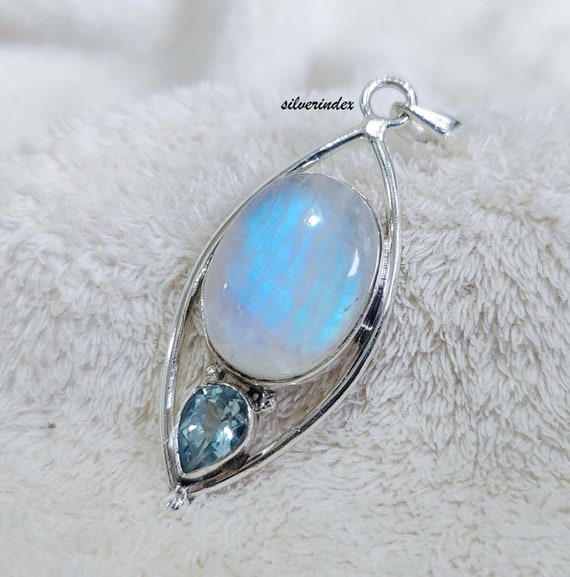 Collana Filigrana Argento Regalo YAFEINI Collana Pietra Di Luna - Ciondolo In Argento Sterling 925 Con Filigrana, Regalo Per Donne Collana Chiama Angeli Gravidanza - Foto 7