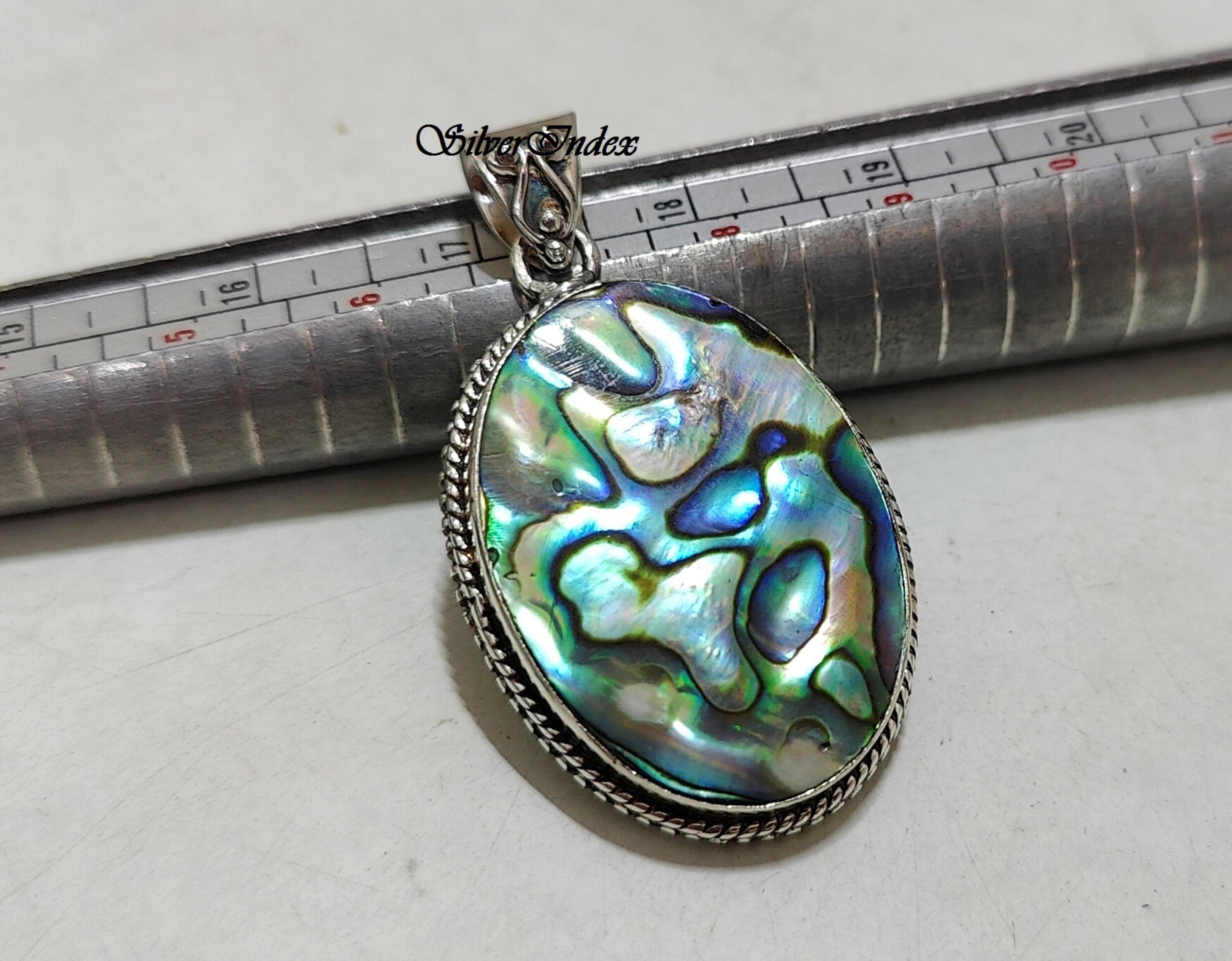 Abalone Muschel Anhänger mit 925 Sterling Silber, Designer Boho Anhänger,  Muschel Stein Schmuck Halskette, Abalone Geschenk Anhänger, Frauen Anhänger  ...