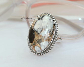 Oval Wild Horse Jasper Ring : 925 Sterling Silver Handmade Ring ,Antique Design