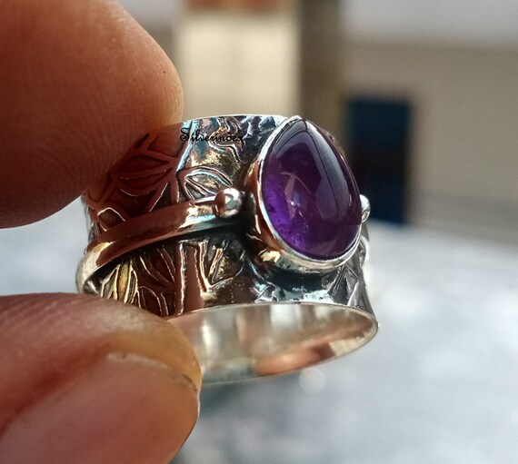 Amethyst thumb ring deals