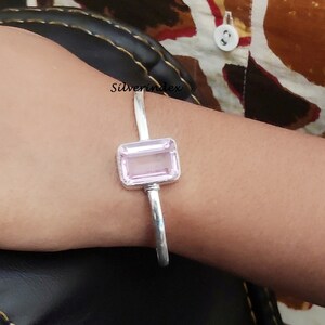 Rose Quartz Bangle, Adjustable Bangle, 925 Silver Bracelet, Handmade Rose Quartz Bangle, Beautiful Bracelet, Bangle Jewelry, Women Jewelry